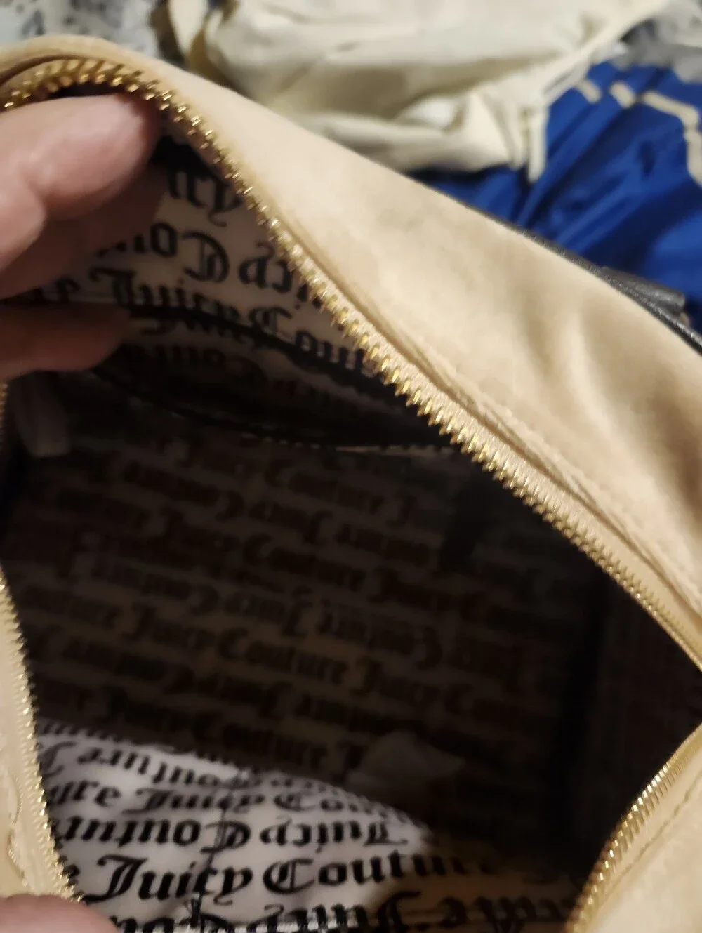 Juicy Couture Cream Satchel with Dark Brown Trim and Heart Charm